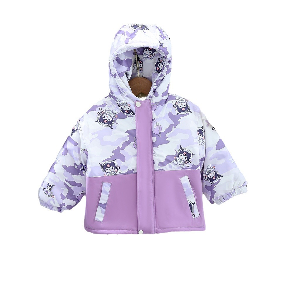 2024 년 새로운 소년 소녀는면 패딩 재킷 코트 귀여운 패션 한국  코트 기모 코튼을 나갑니다.