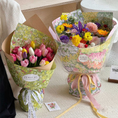 上錦春日花シリーズ包装紙花花束プレゼントバッグ花紙花芸花屋diy包装材料