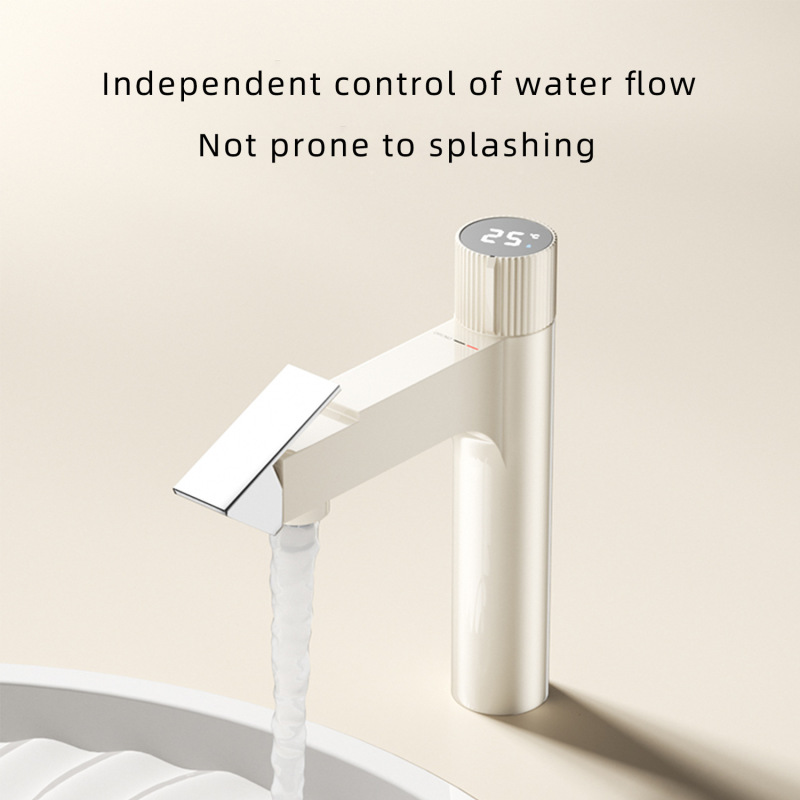 Cross-Border Digital Display Knob Copper Hot and Cold Faucet Single-Hole Basin Washbasin Faucet New Model Faucet