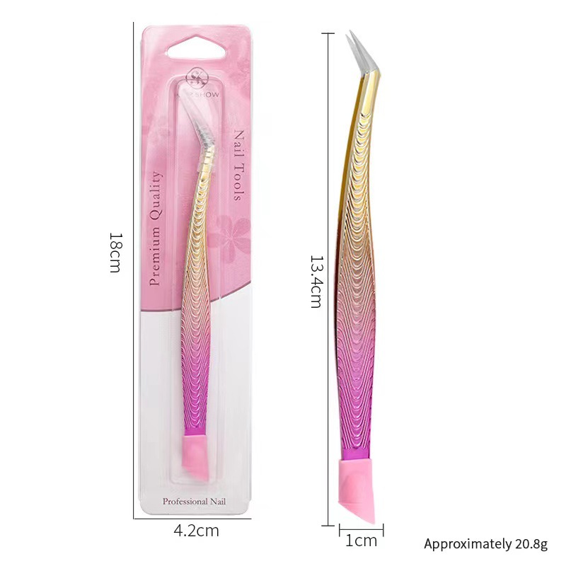 Manicure transfronterizo multifuncional pinzas de doble cabeza taladro adhesivo arrastrado con varilla de prensado de silicona pegatinas de uñas herramientas de manicure