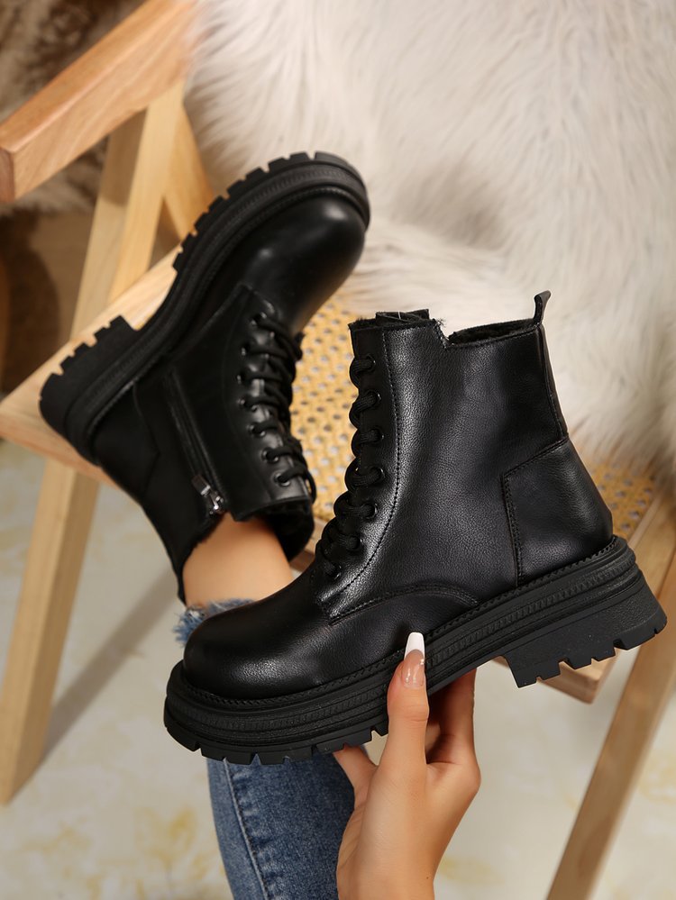 Outono e inverno novo estilo britânico moda sapatos de algodão botas de algodão feminino botas curtas explosivas_voghion.com
