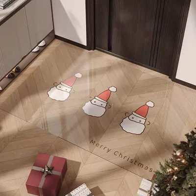 Floor Mat Accessible Luxury High-End: Avtomobil döşəmə paspasları - three-santa-clauses-soft-glass-floor-mat-6090cm