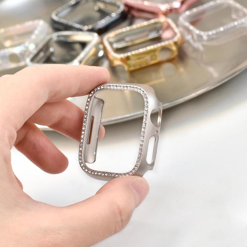 Suitable for Apple Watch 10 with Diamond Protective Case S9 Apple Watch S11 Half-Pack Hard Case Iwatch876Se Suitable for Apple Watch 10 with Diamond Protective Case S9 Apple Watch S11 Half-Pack Hard Case Iwatch876Se