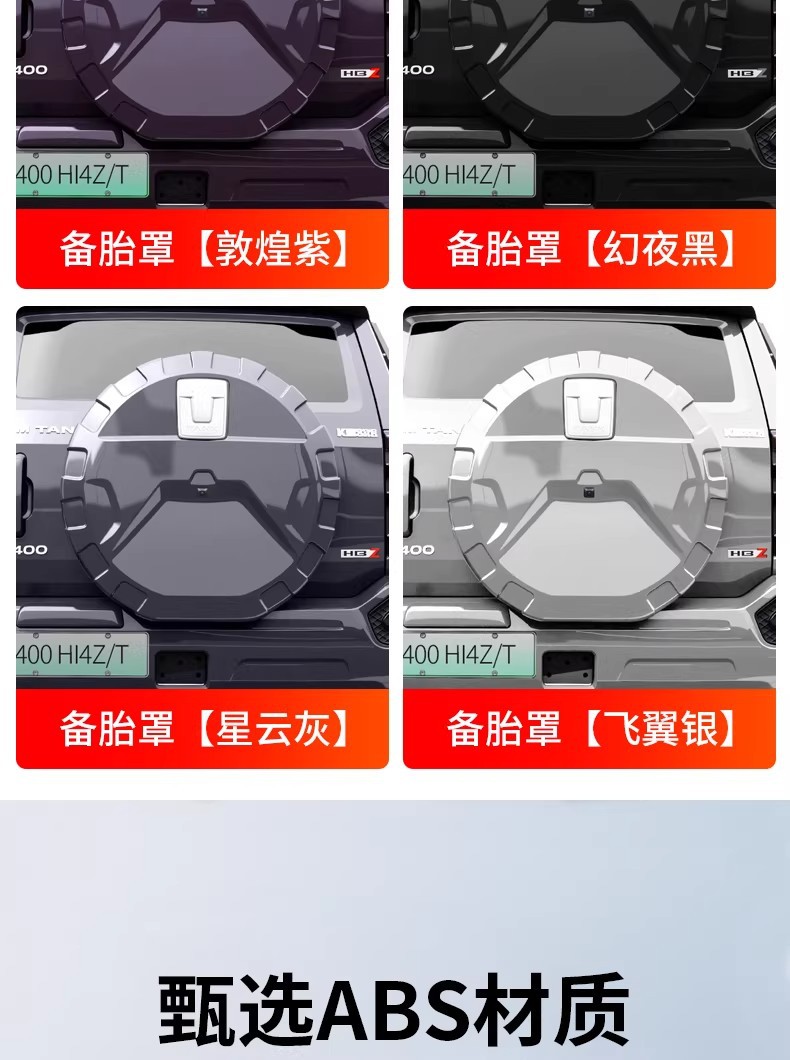 23-26 Models Tank 400Hi4T/Hi4Z Spare Tire Protective Cover Modified to Spare Tire Shell Original Car-Style Armor Accessories