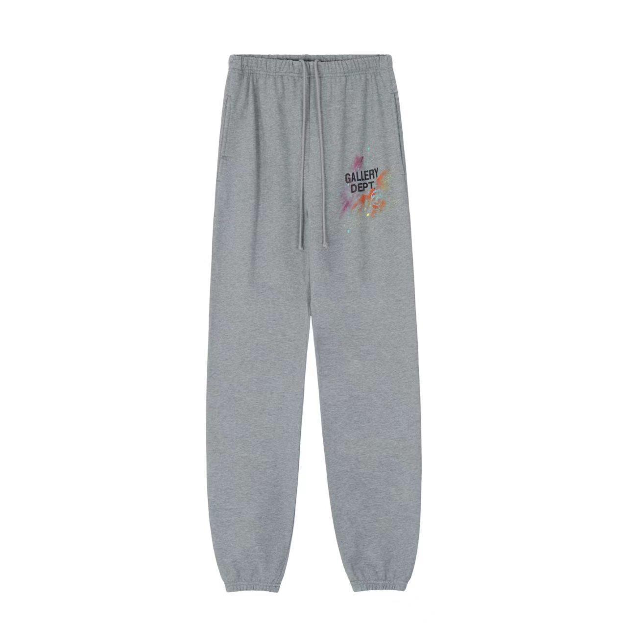 Galería Dept lavado de tinta de salpicaduras de otoño e invierno pantalones forrados de lana de calle alta pantalones de chándal gruesos atados al tobillo Pantalones deportivos hombres