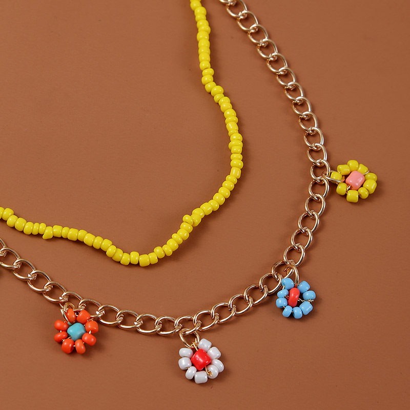Grohandel Schmuck im bhmischen Stil handgewebte Perlen Blumenanhnger mehrschichtige Halskette nihaojewelrypicture3