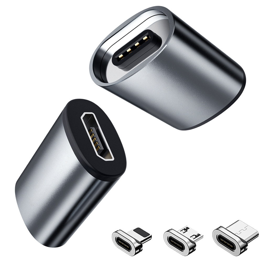 Cross-Border Yeni TYPE-C Manyetik Emici Adaptör 3A Hızlı Şarj Manyetik Dönüştürücü Üçü Bir Arada Manyetik Emici Adaptör Bestseller