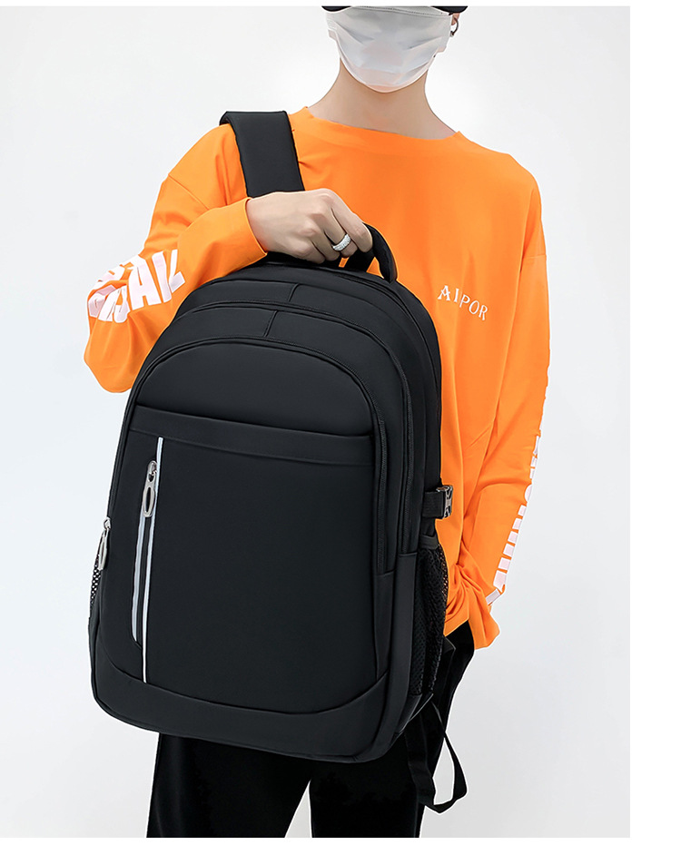 Solid Color Casual School Backpack Laptop Backpack Functional Backpack display picture 5