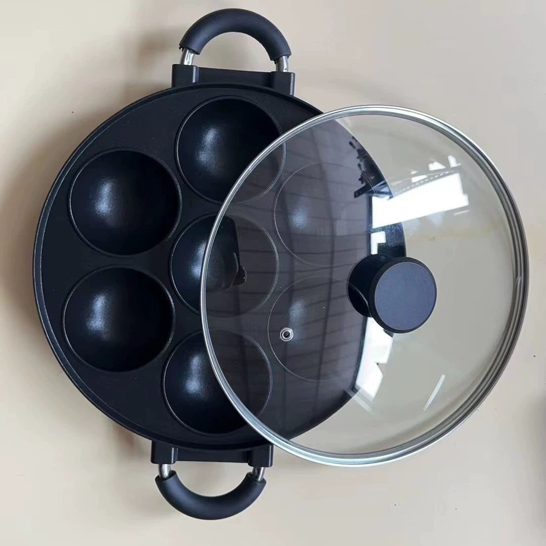 New octopus balls fried egg cooker without coating egg dumpling pot household non -stick pot to deepen egg burger aluminum mold