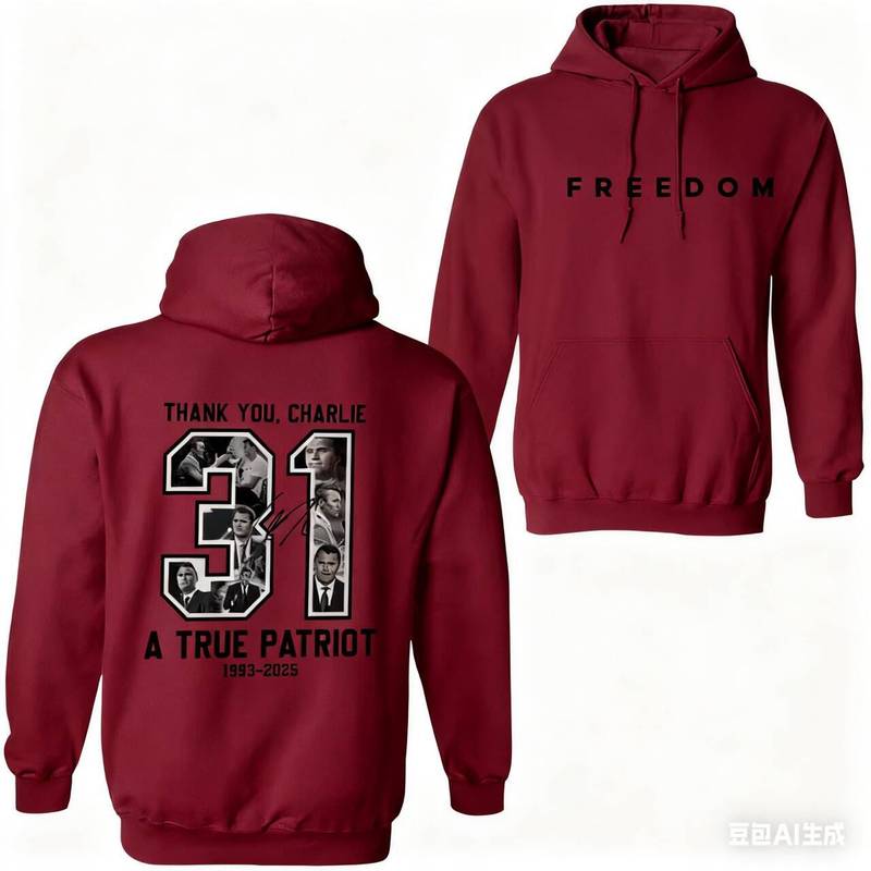 【跨境欧码】Freedom Charlie Kirk 2025 Unisex 2 Sided Hoodie|undefined