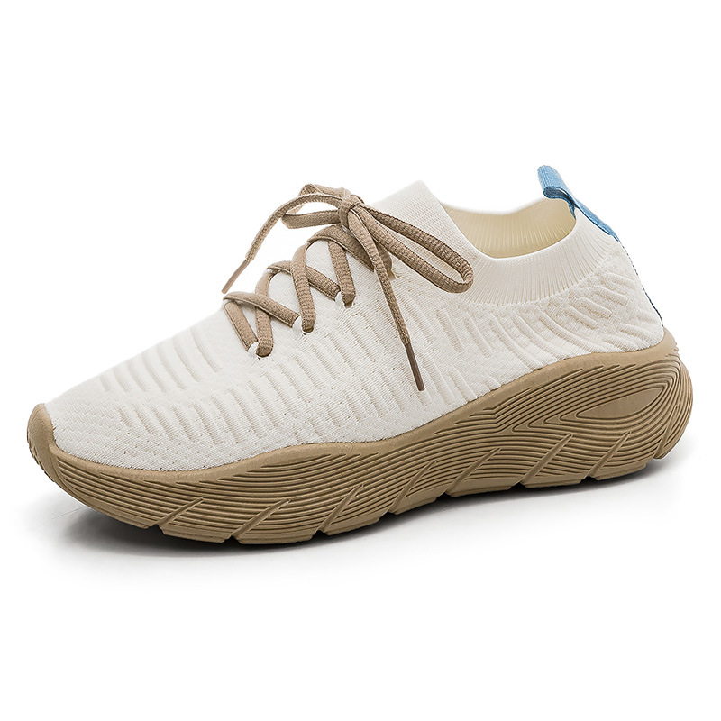Zapatos de tejido volador de primavera y verano, zapatos casuales deportivos para correr, hombres y mujeres transpirables, calcetines bajos, zapatos transfronterizos F8858