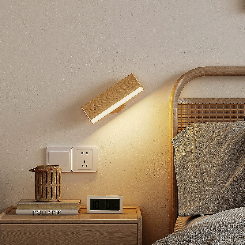 Magnetic wooden sconce for bed, lantern, wall lights for corridor for living room