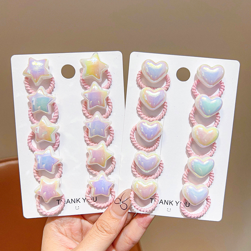 Ligas para Cabello para Niñas con Perlas de Tela Alta Elasticidad, No Daña el Cabello para Niñas