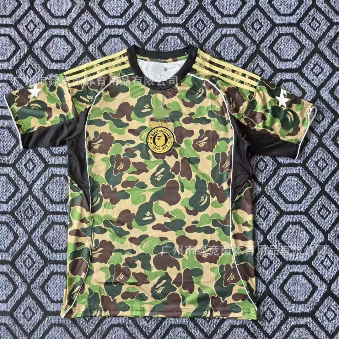Bape x adidas 2025 Soccer Jersey Crew Green