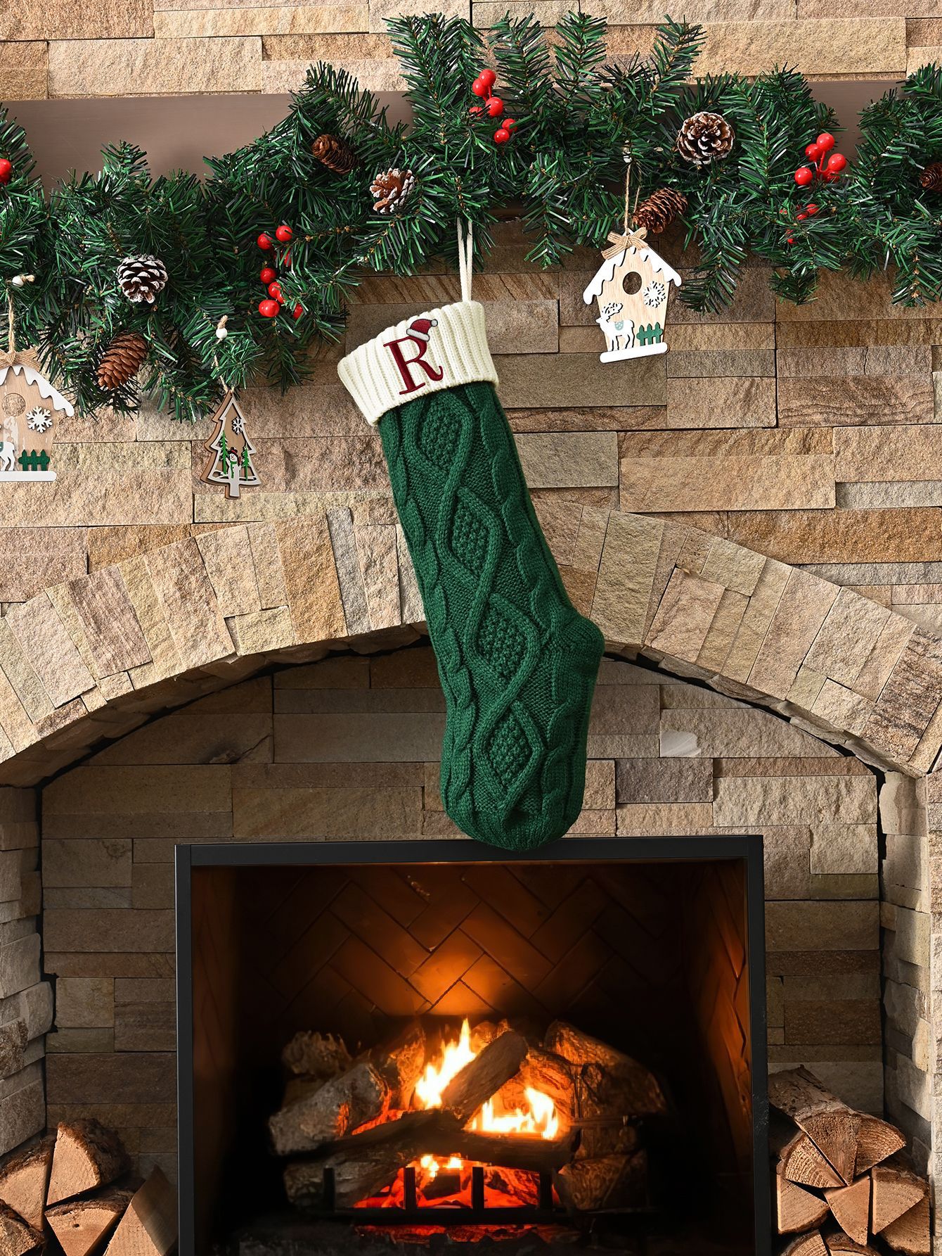 Amazon Europa y los Estados Unidos medias de Navidad personalizadas bordadas calcetines de letras de punto medias de regalo de Navidad colgantes fabricantes image 92