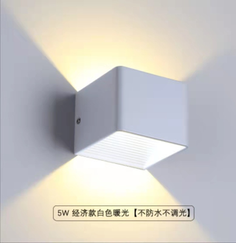 屋外防水ウォールランプ調光可能なコーナーホテル屋外双頭廊下外壁ランプ上下発光柱|undefined