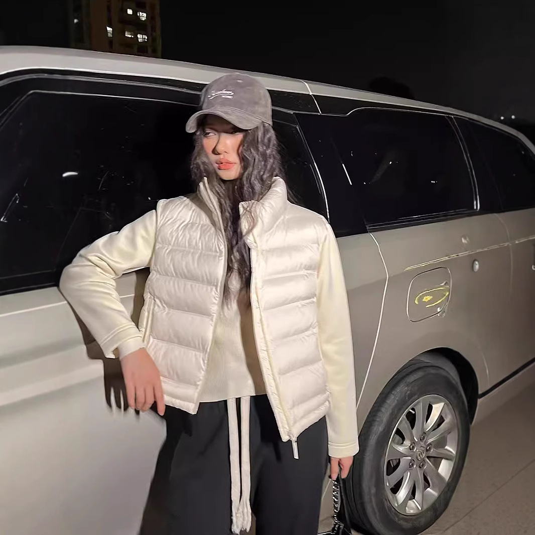 Comercio exterior 2024 otoño y invierno nuevo estilo extranjero chaqueta de algodón corta delgada chaqueta de algodón de estilo europeo y americano chaqueta de empalme
