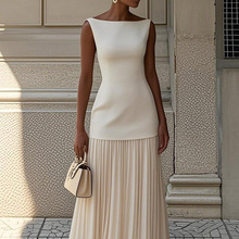 2025亚马逊 欧美女装跨境纯色无袖针织背心+针织半身裙套装两件套