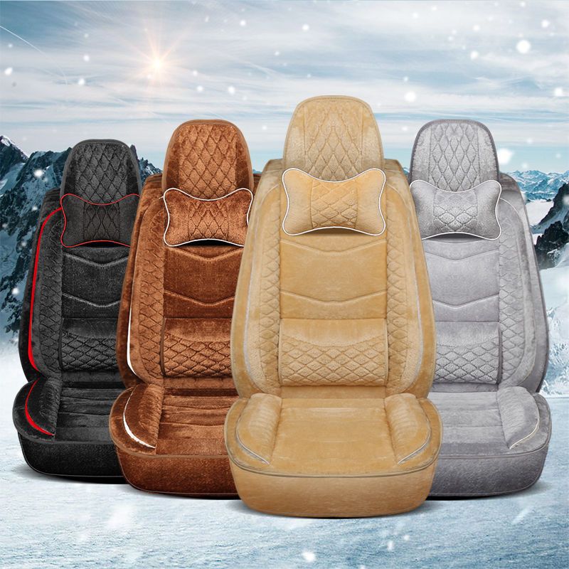 新款全包汽车坐垫秋冬季保暖短毛绒座套加厚通用车垫腰靠保暖毛垫