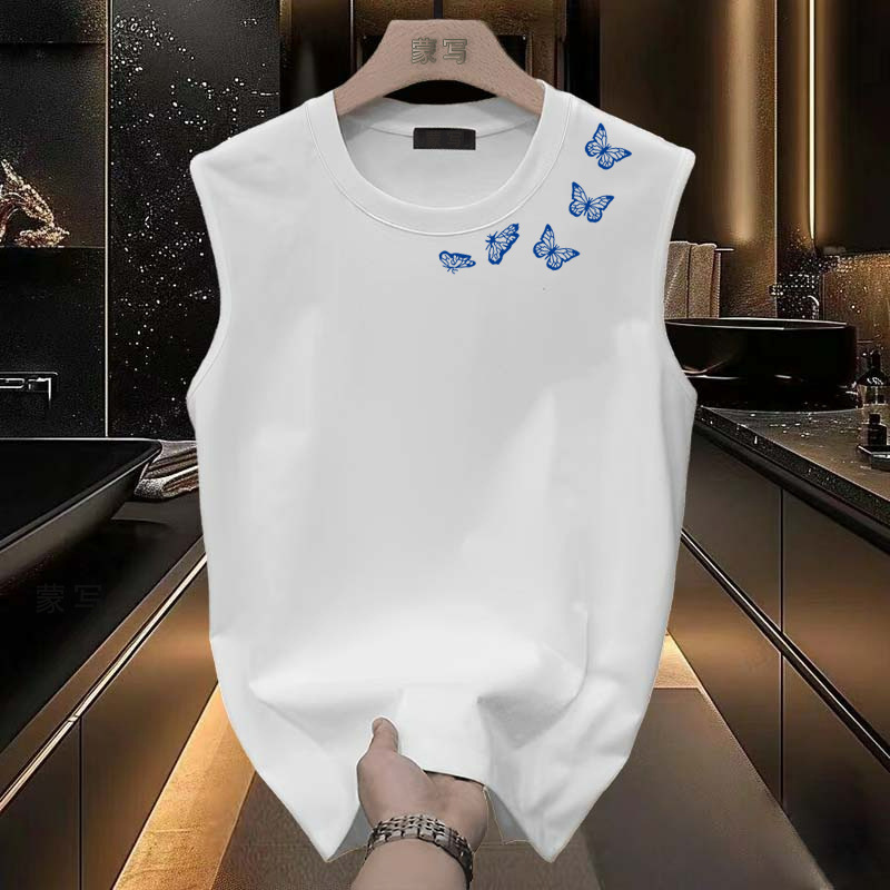 100% Pure Cotton Sports Sleeveless T-Shirt Vest Men's Summer Trendy Niche High Street American Loose Versatile Top 100% Pure Cotton Sports Sleeveless T-Shirt Vest Men's Summer Trendy Niche High Street American Loose Versatile Top