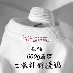 600 グラムヘビーウェイト竹綿 Tシャツメンズ新疆長繊維肥厚日本製長袖 3 針高重量卸売ヒップホップ