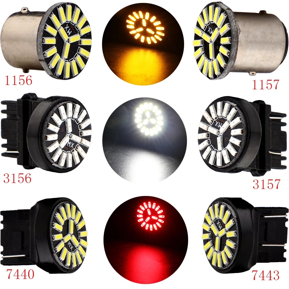 T20 7443 T25 3157 S25 1157 4014 19LED Luz de freno Luz de marcha atrás Luz trasera