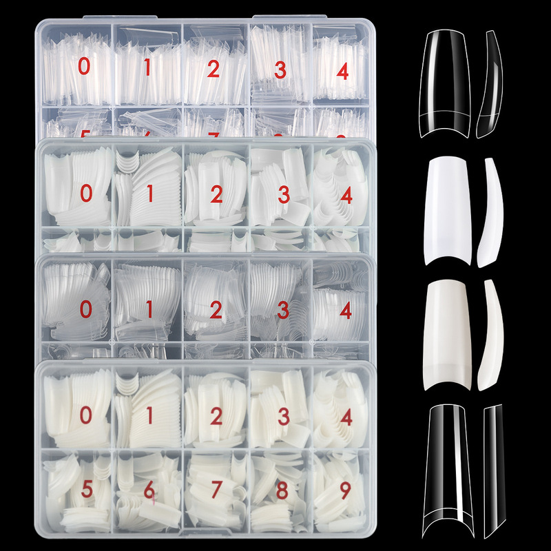 Nail Art 500 Pieces/Box Armor Pieces French Denim Nail Pieces Half-Stick Nail Pieces Fake Nails White Natural Transparent Color