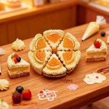 迷你奶油蛋糕仿真水果蛋糕三角形慕斯微缩食玩树脂小配件diy发夹