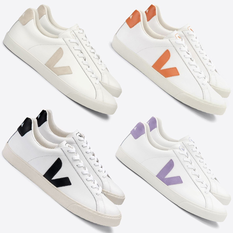 Veja Esplar Series White Shoes for Men and Women, Same Style Couple Sneakers, Low-Top Casual Sports Shoes, Moral Training Shoes