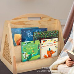 クロスボーダー木製二層本棚子供の絵本ラック家庭用無垢材本収納ラック屋内寝室読書ラック