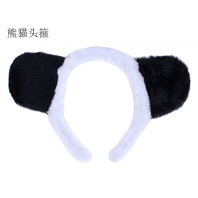 1 6 1 espectáculo de dibujos animados animales cabeza de peluche tocado cabello gato vaca tigre oveja orejas de conejo