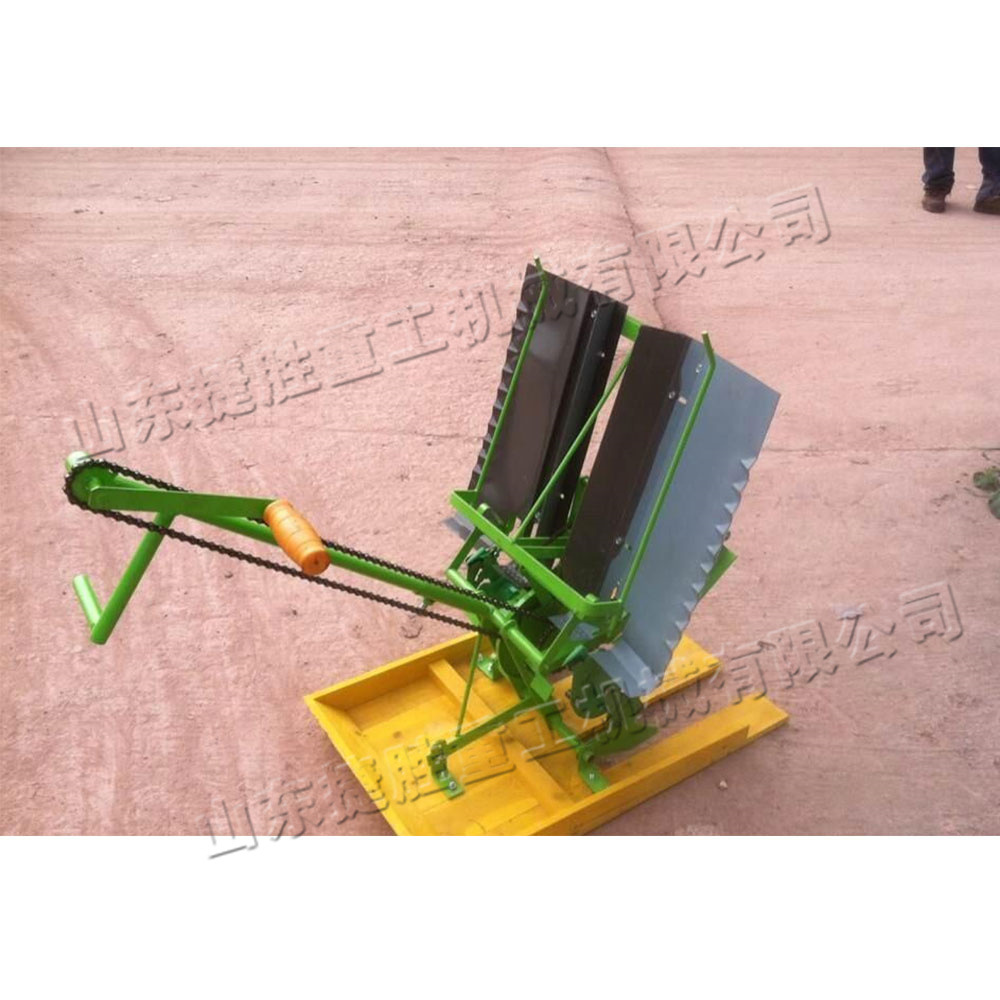 Máquina de trasplante de plántulas de arroz de doble línea de mano uniforme sembradora de plántulas agrícolas pequeña máquina de trasplante de plántulas ajustable de montaña