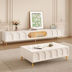 Solid Wood TV Stand Coffee Table Home Living Room Cabinet Storage Storage Cabinet Small Living Room Floor Cabinet Cream Style TV Stand
