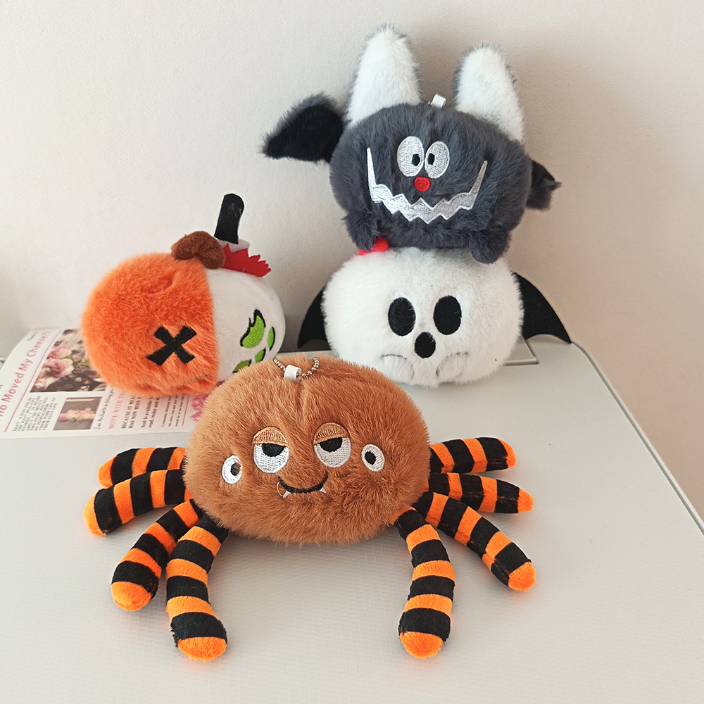 Cross-Border Halloween New Holiday-Themed Pumpkin Ghost Quirky Plush Toy Spider Bat Pillow Plush Pendant