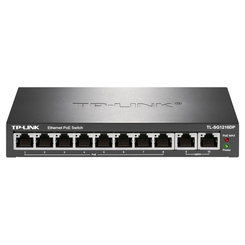 TP-LINK TL-SG1210DP全千兆8口PoE監控網絡交換機8GE(PoE)+2GE