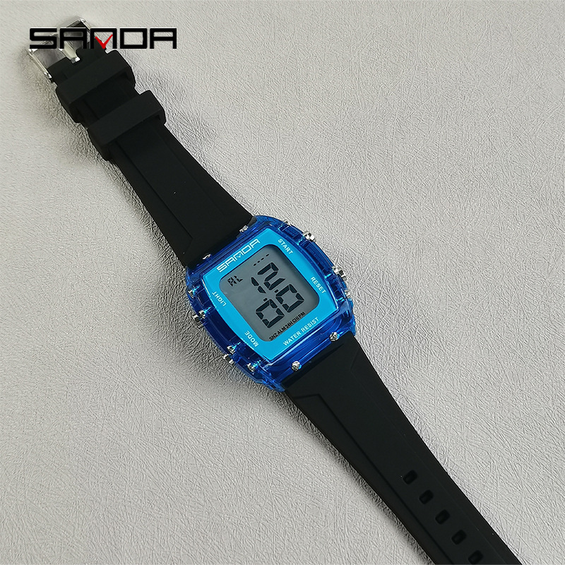 SANDA multifuncional barril de vino tipo reloj electrónico al aire libre para hombres y mujeres estudiantes reloj deportivo de moda reloj impermeable