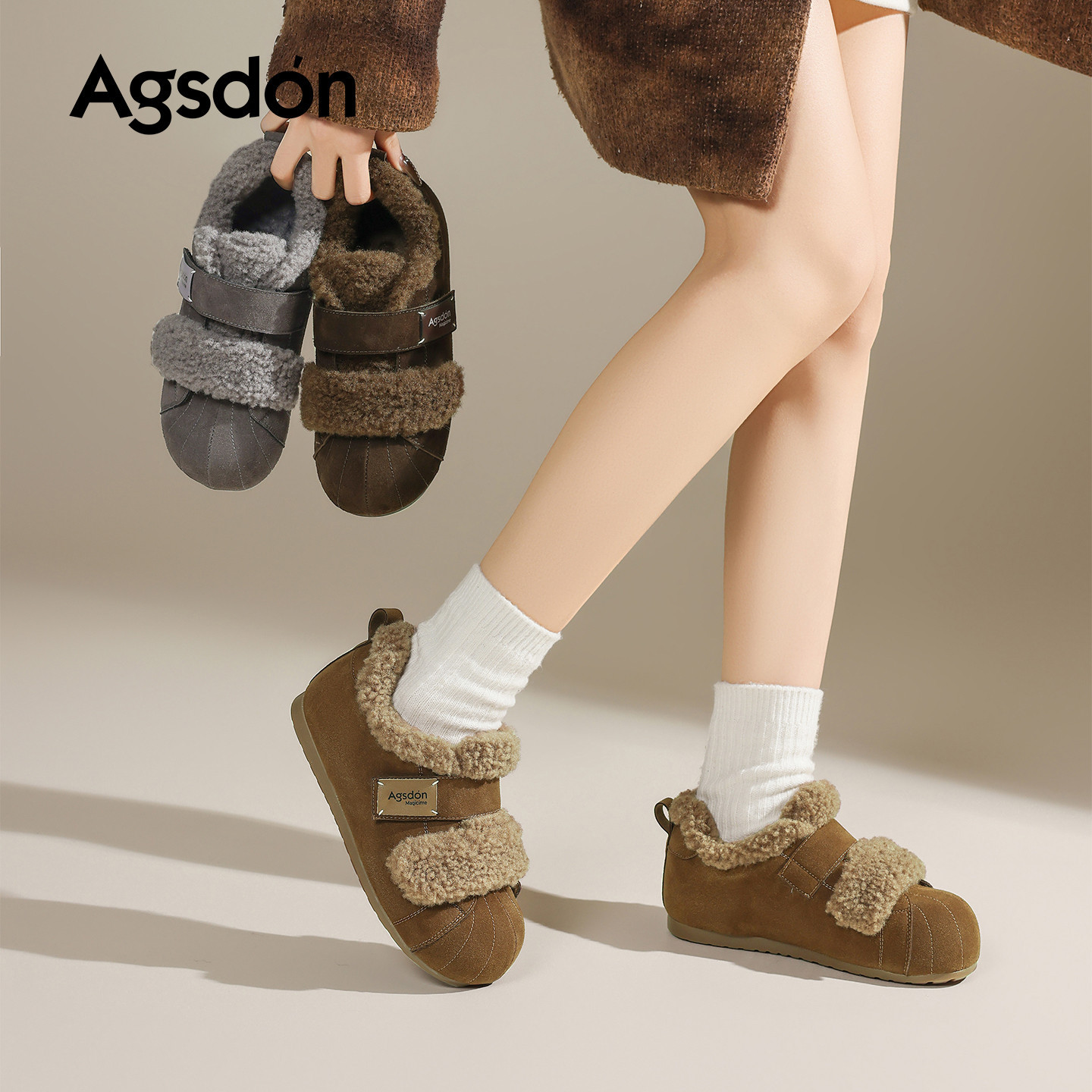 Zapatos de invierno 2025 nuevos zapatos de algodón de peluche de invierno zapatos casuales de capacitación deportiva de nieve