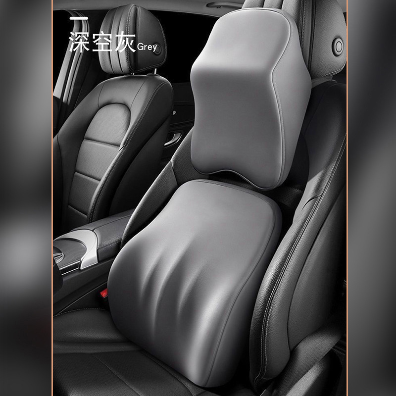 車載用メモリーフォーム反発腰枕とヘッドレスト、運転席用、長時間運転でも疲れにくいネックピロー、四季通用、航空機仕様デザイン|undefined