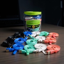 彩色扁形面条数据线Type-C安卓快充数据线充电线