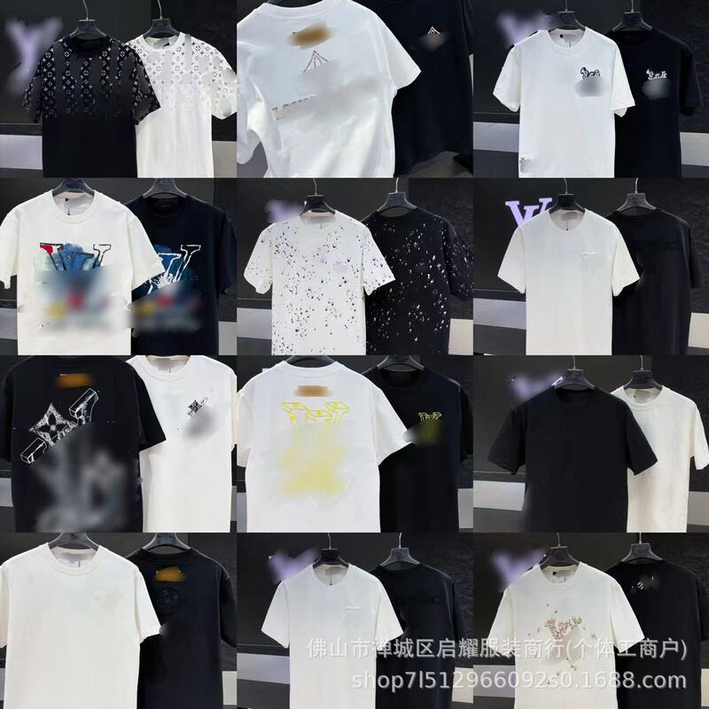 26Ss Cross-Border L Brand Logo High-Quality Version 320g Round Neck Loose Fit Pure Cotton Short-Sleeve Unisex Casual Fashion T-Shirt