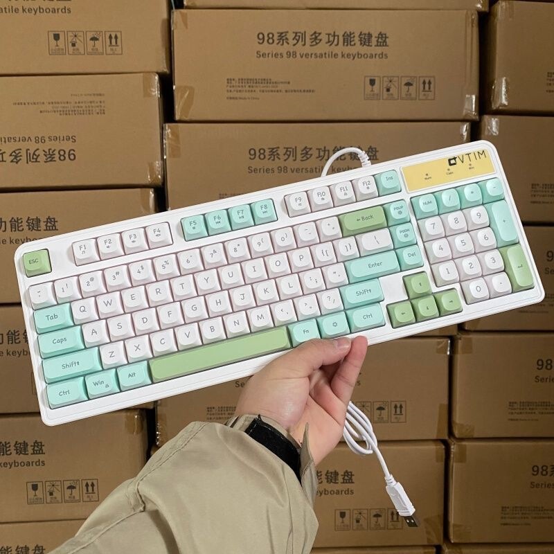 K98 wired silent two-tone keyboard with good tactile feel, suitable for laptops, men's gaming keyboard, USB illuminated, high aesthetic value K98 wired silent two-tone keyboard with good tactile feel, suitable for laptops, men's gaming keyboard, USB illuminated, high aesthetic value