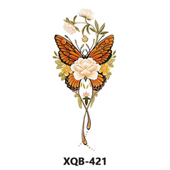 Cross-border wholesale floral tattoo stickers for party decorations, disposable temporary lion animal black and white stickers