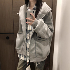 卫衣外套女2025新款女装美式慵懒chic春秋宽松拉链小个子早秋穿搭