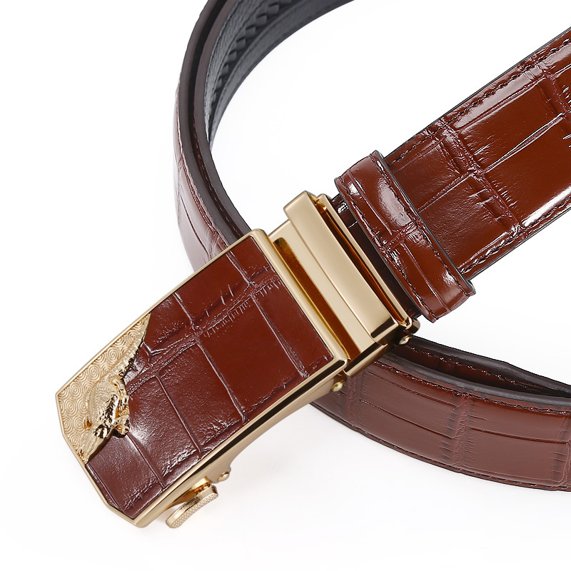 VOOTHOST Männer Gürtel Automatische Schnalle Mode Rindsleder Echtes Leder Gürtel Jeans Strap Herren Casual Business Gürtel F0018_voghion.com