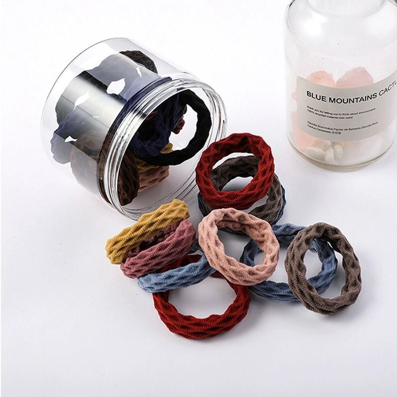 High ponytail hair rope for girls simple elegant high elastic durable rubber band hair tie hair rope leather cover hair ring headdress