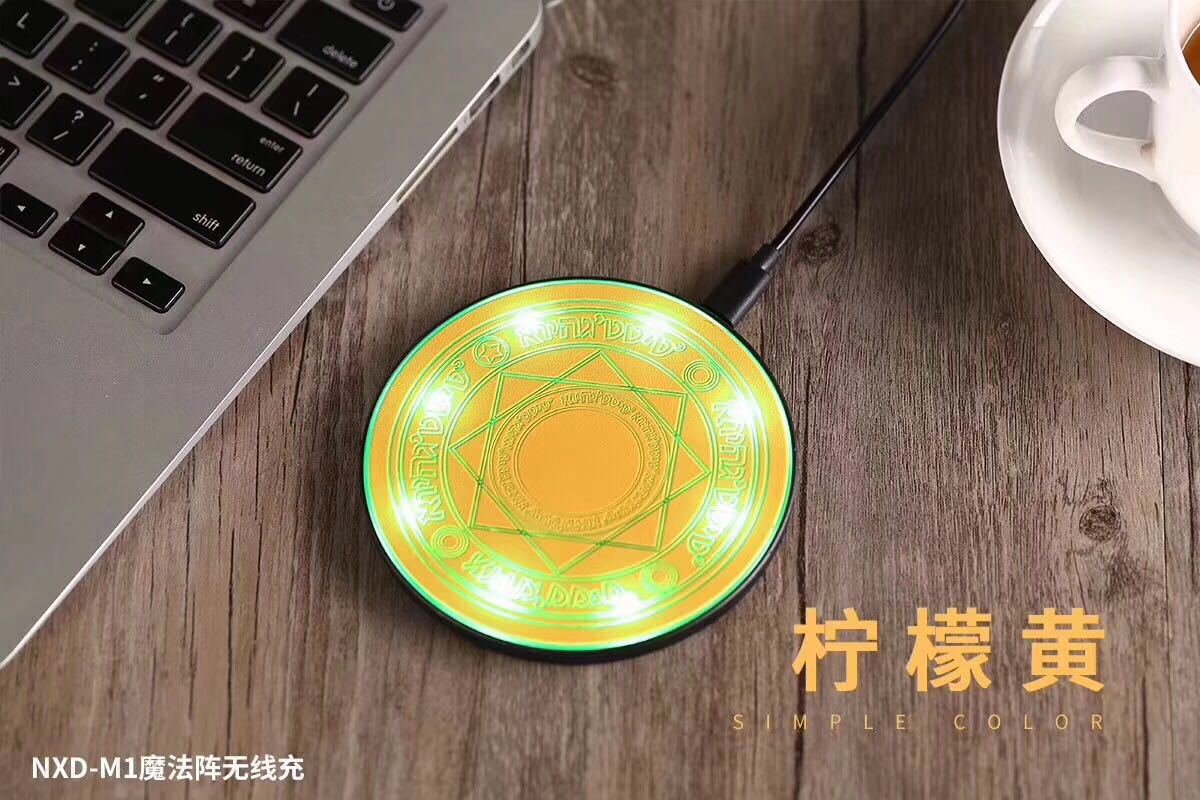 Cargador Inalámbrico Circular Grande para Escritorio, Carga Rápida para Teléfono Móvil con Efecto de Sonido, Bandeja Redonda para Productos, Fabricante Mayorista