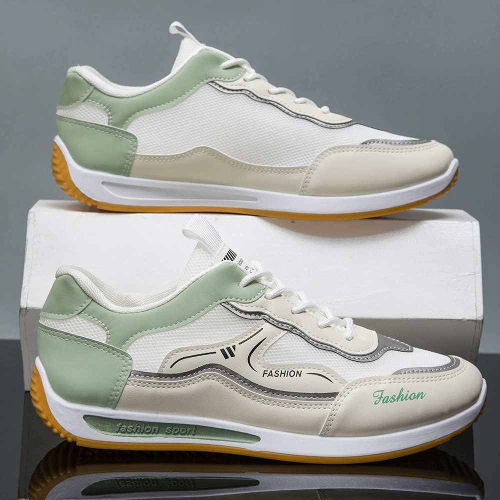 Новая мужская обувь кожаная сеть сращивания модных тенденций дышащая обувь светлого цвета универсальная спортивная повседневная обувь трансграничная внешняя торговля