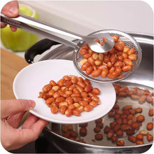 不锈钢厨房漏勺过滤网勺 油炸食品捞油勺沥油食物夹炸鸡腿过滤网