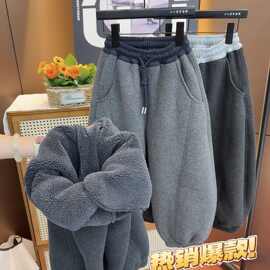 黁白男女童加绒冬季中大童灯笼裤松紧束脚裤