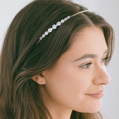 歐美新款簡約鋯石發箍頭飾禮服配飾時尚氣質水鑽新娘頭箍headband